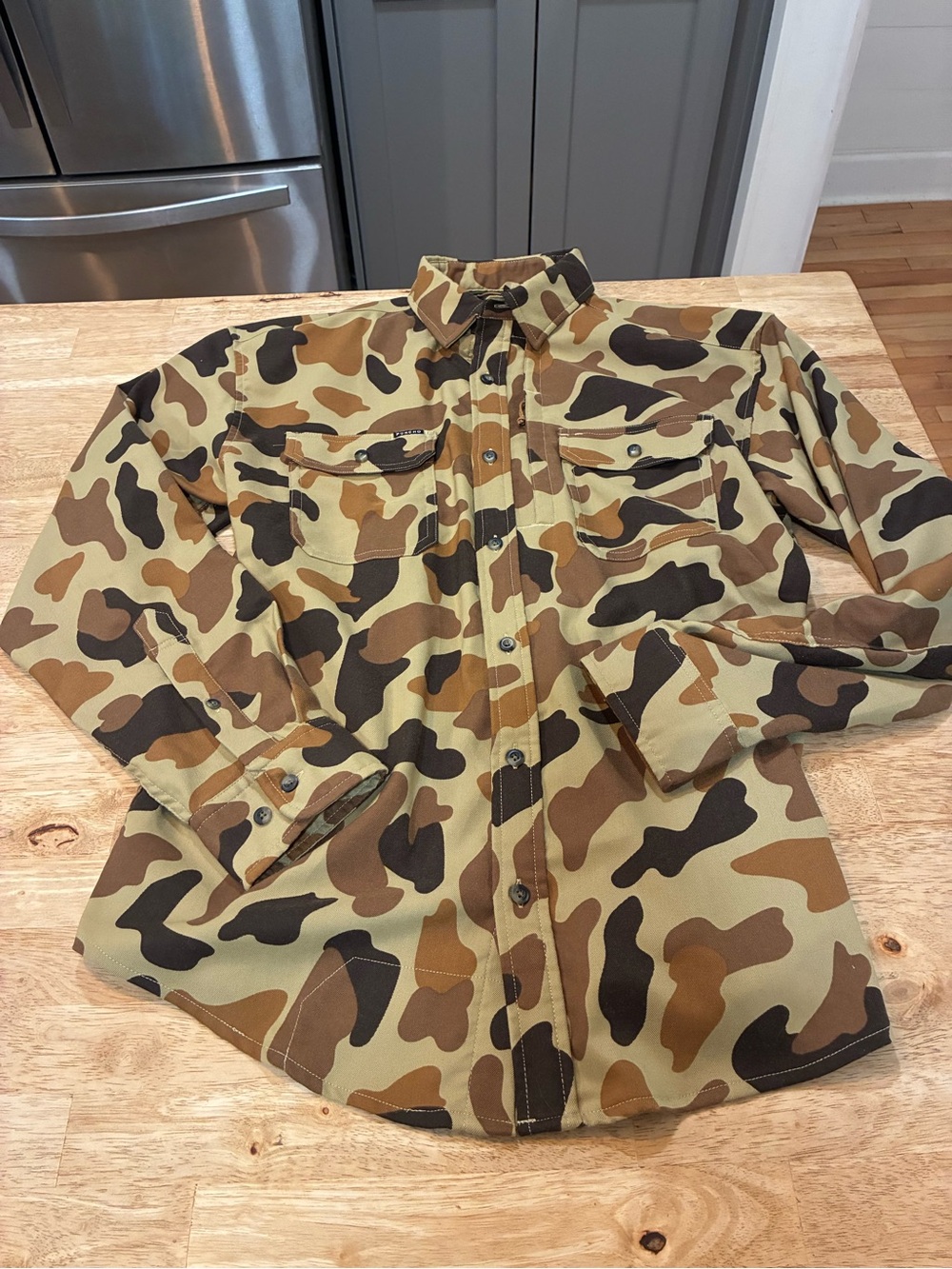 Poncho Outdoors THE DELTA COWBOY duck camo Western Shirt Mens Medium C797